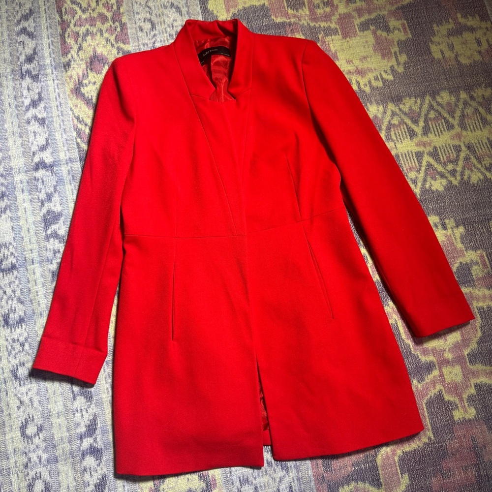 Zara Basic Elegant Red Single Snap Long Sleeve Co… - image 1